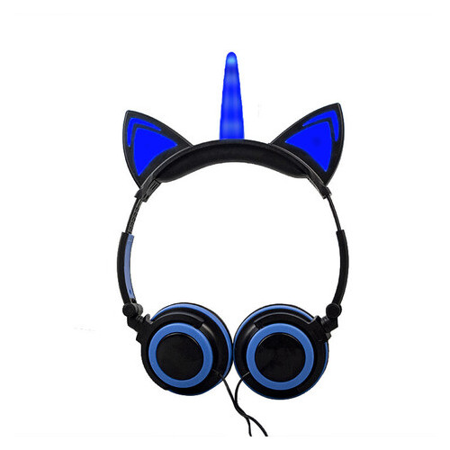 Наушники Linx Unicorn Ear с ушками Единорог Led Синий (3000) фото №1