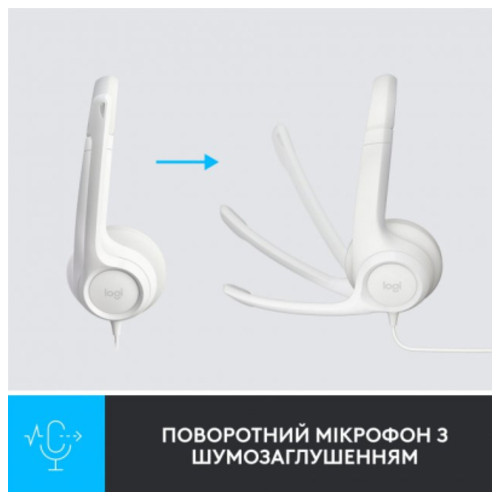 Навушники Logitech H390 USB White (981-001286) фото №3