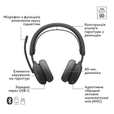Наушники Logitech Zone Wireless 2 ES Busines Graphite (981-001498) фото №6