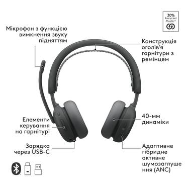 Наушники Logitech Zone Wireless 2 ES for Business Graphite (981-001493) фото №10
