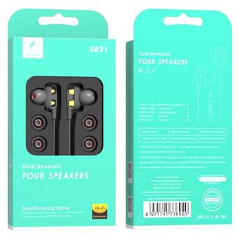 Гарнітура SkyDolphin SR21 Four Speakers with mic Black (HF-000483) фото №2