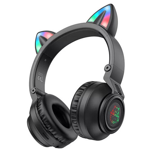 Bluetooth навушники Borofone BO18 Cat ear Чорний фото №1