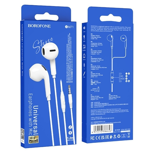 Навушники Borofone BM71 Light song універсальні навушники з мікрофоном Type-C White (BM71W) фото №3