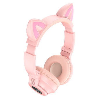 Навушники Borofone BO18 Cat Bluetooth/AUX 3,5 мм Pink (BO18P) фото №1