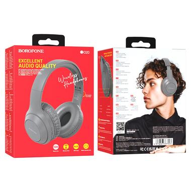 Наушники Borofone BO20 Player BT headphones Bluetooth 5.3 Gray (BO20G) фото №4