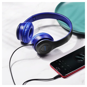 Бездротові навушники Borofone BO5 Star sound 3.5мм (mini-Jack) Blue (BO5U) фото №1