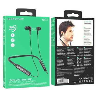 Bluetooth навушники Borofone BE59 Rhythm neckband Black фото №3
