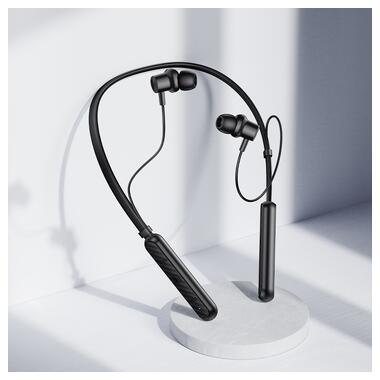 Беспроводные спортивные наушники BOROFONE BE72 Sun neck hanging BT earphones Black (6941991124518) фото №9