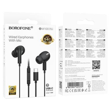Наушники проводные BOROFONE BM100 Pro (Type-C) Black (6941991121777) фото №2