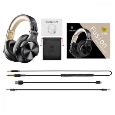 Наушники OneOdio Fusion A70 Bluetooth+3,5мм/6,35мм Black/Gold (A70 Black Gold) фото №3