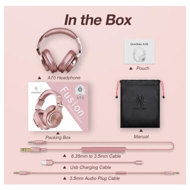Наушники OneOdio Fusion A70 Bluetooth+3,5мм/6,35мм Rose/Gold (A70 Rose Gold) фото №4