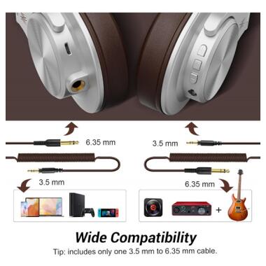Наушники OneOdio Fusion A70 Bluetooth+3,5мм/6,35мм Silver/Brown (A70 Silver Brown) фото №4