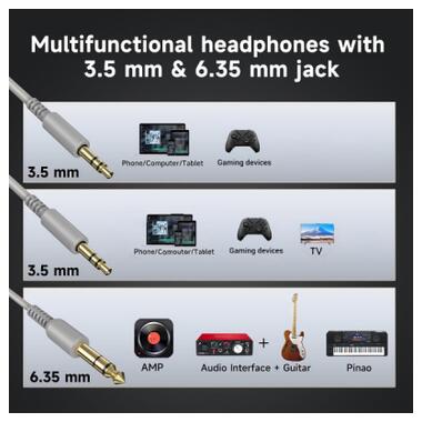 Наушники OneOdio Pro 10 3,5мм/6,35мм Silver (Pro 10 Silver) фото №4