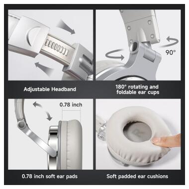 Наушники OneOdio Pro 10 3,5мм/6,35мм Silver (Pro 10 Silver) фото №3