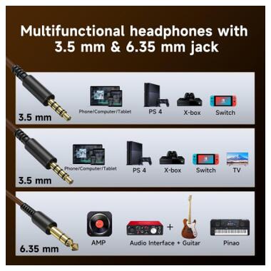 Наушники OneOdio Pro 30 3,5мм/6,35мм Silver (Pro 30 Silver) фото №6