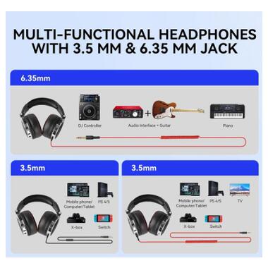 Наушники OneOdio Pro 50 3,5мм/6,35мм Black (Pro 50 Black) фото №4