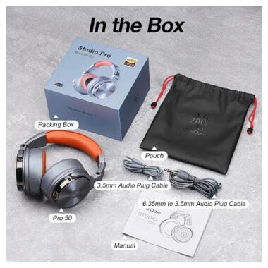Наушники OneOdio Pro 50 3,5мм/6,35мм Grey (Pro 50 Grey) фото №3