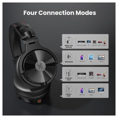 Наушники OneOdio Studio Max 1 Bluetooth Hi-Res Wireless/LDAC +3,5мм/6,35мм Audio (Studio Max 1 Black) фото №3