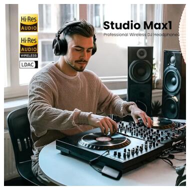 Наушники OneOdio Studio Max 1 Bluetooth Hi-Res Wireless/LDAC +3,5мм/6,35мм Audio (Studio Max 1 Black) фото №5