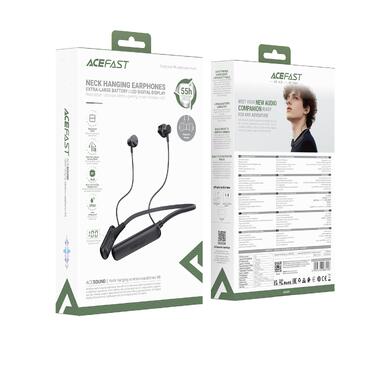 Беспроводные спортивные наушники ACEFAST N8 neck hanging wireless earphones Black (6974316286158) фото №2