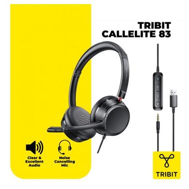 Дротові навушники Tribit CallElite BTH83 з мікрофоном і шумозаглушенням (Чорний) фото №2