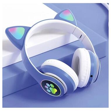 Бездротові навушники з котячими вушками та RGB підсвічуванням Cat VZV-23M, Синій (48439) фото №2