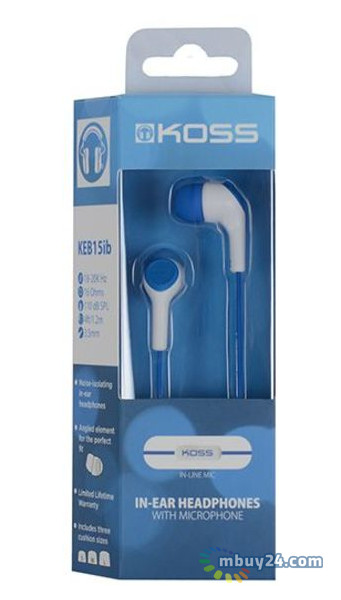 Навушники Koss KEB15i Blue фото №2