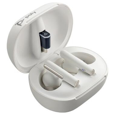 Навушники з мікрофоном Poly TWS Voyager Free 60+ Earbuds + BT700C + TSCHC White (7Y8G6AA) фото №5