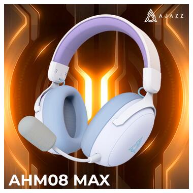 Наушники Ajazz AHM08 MAX 3-Mode White/Purple (AHM08-MAX-PWB) фото №6