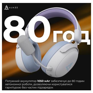 Наушники Ajazz AHM08 MAX 3-Mode White/Purple (AHM08-MAX-PWB) фото №10