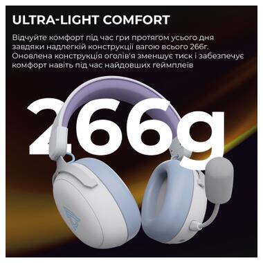 Наушники Ajazz AHM08 MAX 3-Mode White/Purple (AHM08-MAX-PWB) фото №9