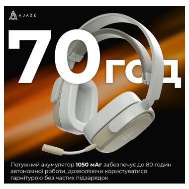 Наушники Ajazz AHM09 MAX 3-Mode Gray/White (AHM09-MAX-GW) фото №10