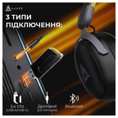 Наушники Ajazz AHM08 MAX 3-Mode Black (AHM08-MAX-BGY) фото №3