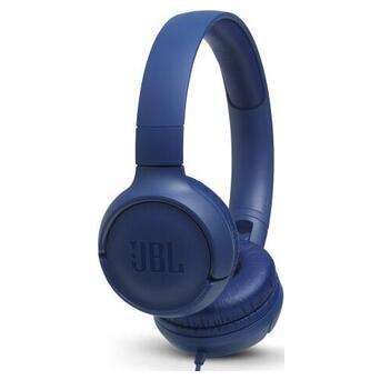 Навушники JBL T500 Mic Blue (JBLT500BLU) фото №1