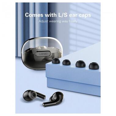 Навушники бездротові Bluetooth LDNIO T02 у кейсі, чорні фото №9