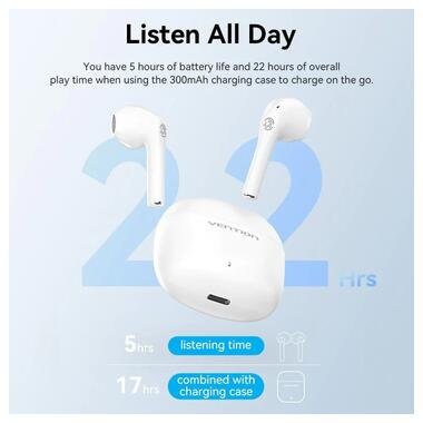 Безпровідні навушники Vention Elf Earbuds E02 Bluetooth 5.3 White (NBGW0) фото №5