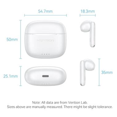 Безпровідні навушники Vention Elf Earbuds E03 Bluetooth 5.3 White (NBHW0) фото №5