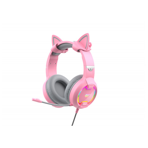 Ігрові навушники з мікрофоном HAVIT HV-H2233d Cat Pink (HV-H2233d) фото №1