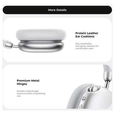 Наушники Havit H670BT Space S1 ANC Silver (6939119093488) фото №7