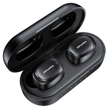 Бездротові Bluetooth навушники Awei T13 Pro із зарядним кейсом (Чорний) фото №2