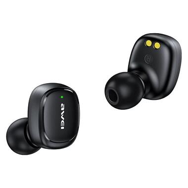 Бездротові Bluetooth навушники Awei T13 Pro із зарядним кейсом (Чорний) фото №3