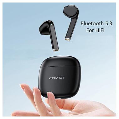 Бездротові Bluetooth навушники Awei T26 Pro із зарядним боксом (Чорний) фото №5