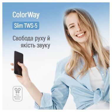 Наушники ColorWay Slim TWS-5 Earbuds Black (CW-TWS5BK) фото №4