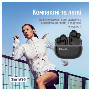 Наушники ColorWay Slim TWS-5 Earbuds Black (CW-TWS5BK) фото №11