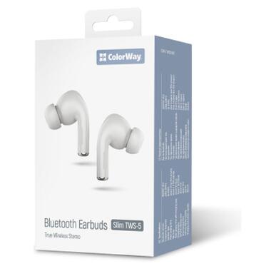 Наушники ColorWay Slim TWS-5 Earbuds White (CW-TWS5WT) фото №12