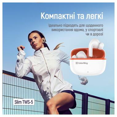 Наушники ColorWay Slim TWS-5 Earbuds White (CW-TWS5WT) фото №11