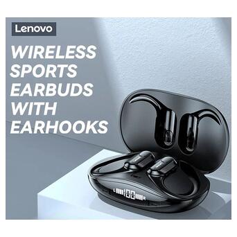 TWS-навушники Lenovo ThinkPlus Live Pods XT80 Black Lenovo XT80 з завушинами фото №3