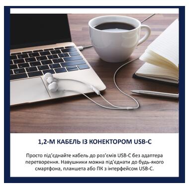 Наушники Philips TAE5008WT/00 USB-С White (TAE5008WT/00) фото №6
