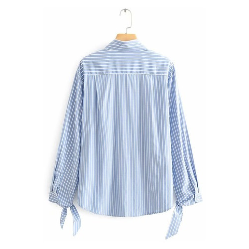 Рубашка женская Berni с завязками на рукавах Elegance (L) Голубой (58568000330) фото №2