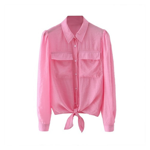Рубашка женская Berni с завязками спереди Bow (S) Розовый (58613000328) фото №1